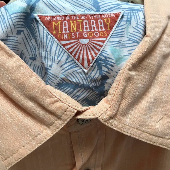 Mantaray Orange Button Down Shirt - Picture 3 of 11